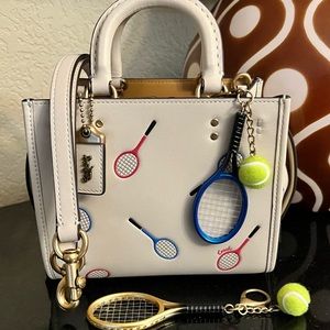 For Jessica Only.  Coach Rogue 17 w/Tennis Racket Print